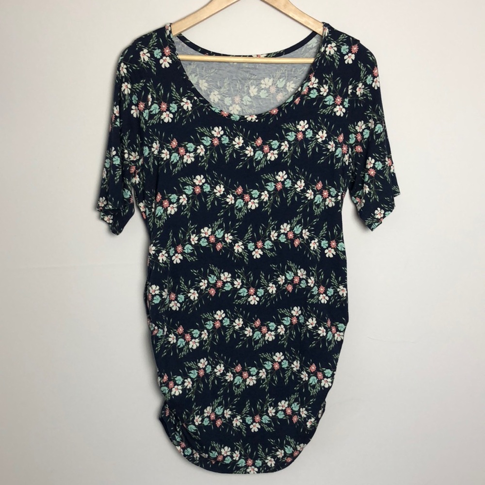 Motherhood Maternity Ruches Floral Shirt Large